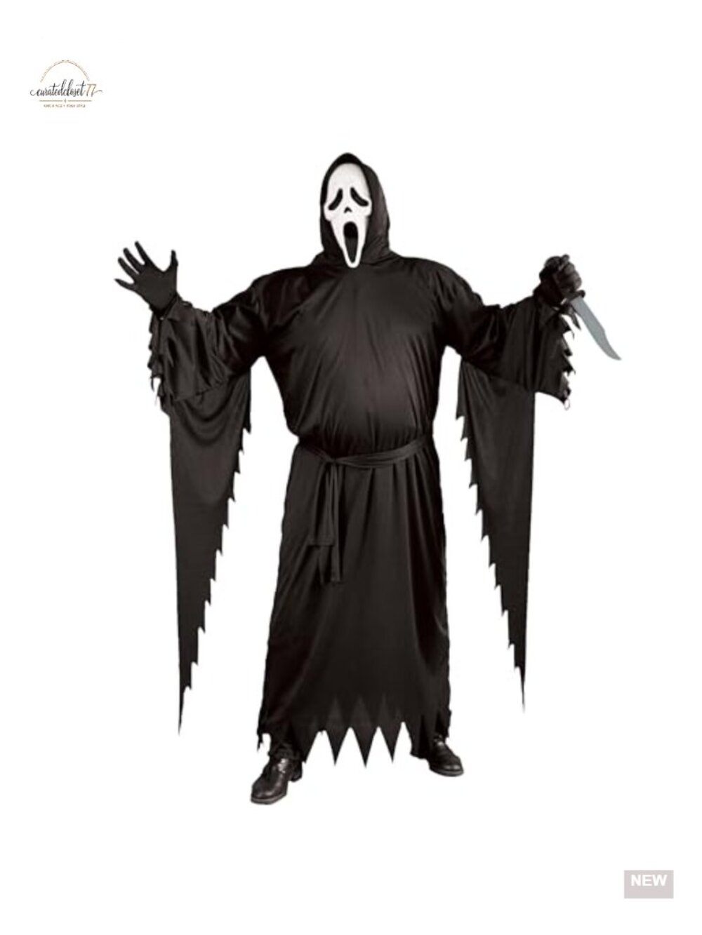 Ghost Face Plus Size Costume Robe EVA Mask Halloween
